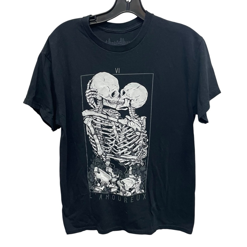 Threadless tees Two skeleton lovers embrace tshirt unisex medium